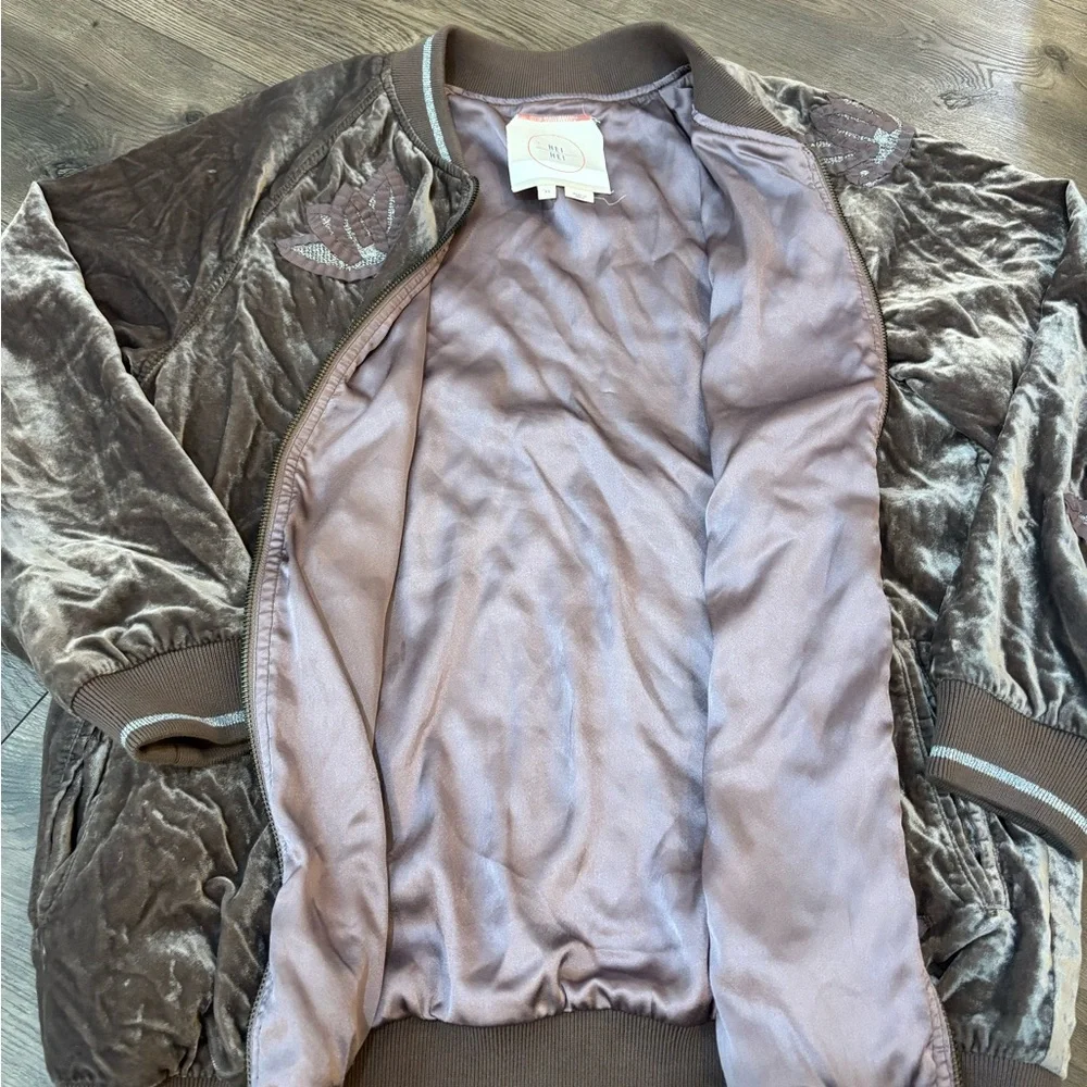 Anthropologie Hei Hei West End Velvet Bomber Jacket - Picture 4 of 5